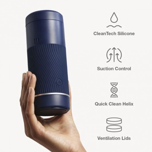 Синий мастурбатор с контролем всасывания Arcwave Pow Stroker - Arcwave - в Коломне купить с доставкой