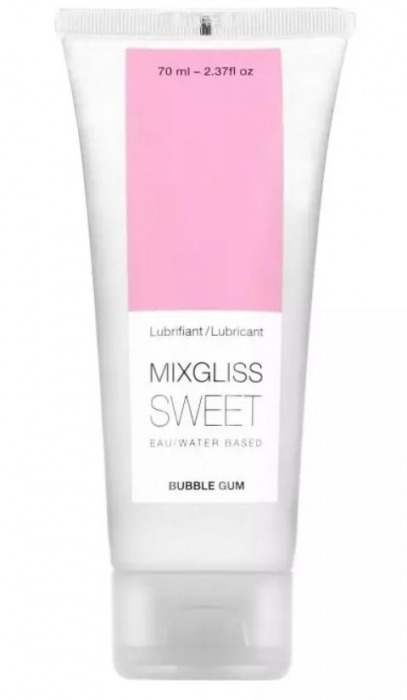 Смазка на водной основе Mixgliss Sweet с ароматом бабл-гам - 70 мл. - Mixgliss - купить с доставкой в Коломне