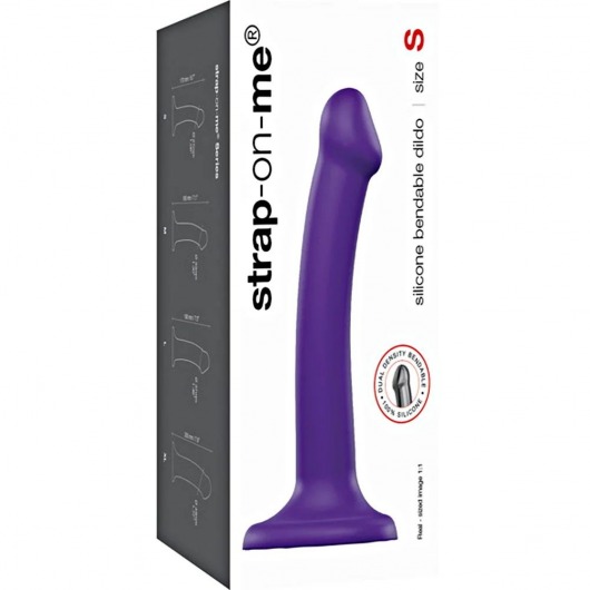 Фиолетовый фаллоимитатор-насадка Strap-On-Me Dildo Dual Density size S - 17 см. - Strap-on-me - купить с доставкой в Коломне
