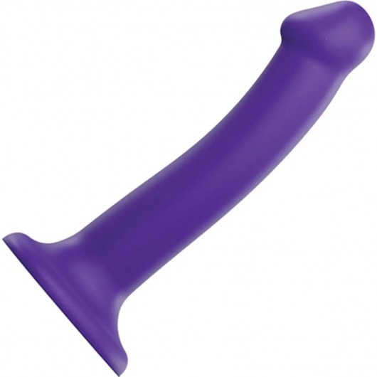 Фиолетовый фаллоимитатор-насадка Strap-On-Me Dildo Dual Density size M - 18 см. - Strap-on-me - купить с доставкой в Коломне