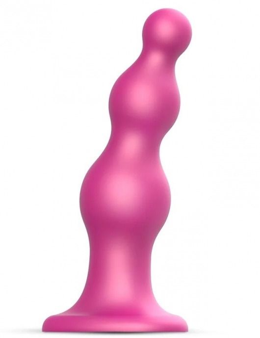 Розовая насадка Strap-On-Me Dildo Plug Beads size S - Strap-on-me - купить с доставкой в Коломне