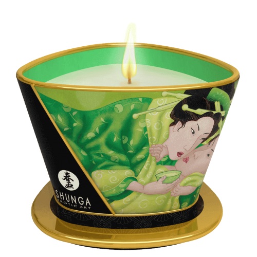 Массажная свеча Exotic Green Tea с ароматом зелёного чая - 170 мл. - Shunga - купить с доставкой в Коломне