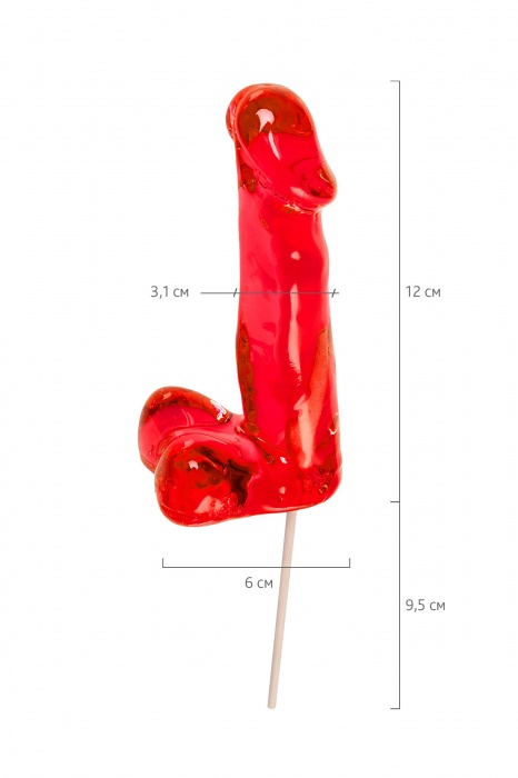 Красный леденец в форме члена со вкусом виски - 173 гр. - Sosuчki - купить с доставкой в Коломне