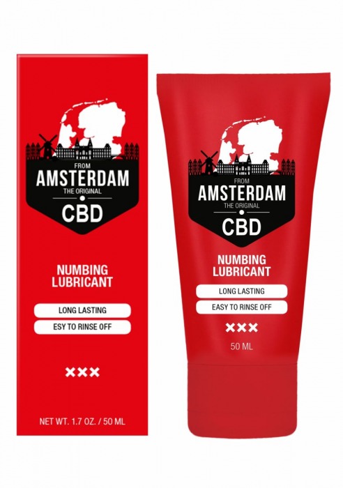 Пролонгирующий лубрикант Numbing CBD from Amsterdam - 50 мл. - Shots Media BV - купить с доставкой в Коломне