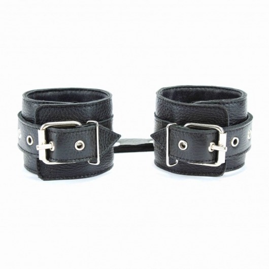 Чёрные кожаные оковы с клепками - БДСМ Арсенал - купить с доставкой в Коломне
