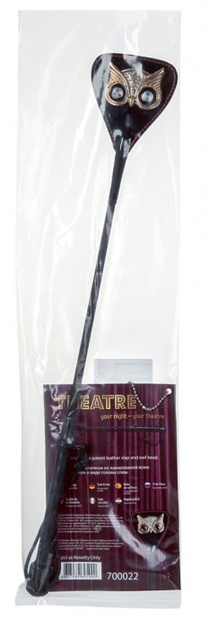 Чёрный стек с совой на кожаном наконечнике - 24 см. - ToyFa - купить с доставкой в Коломне