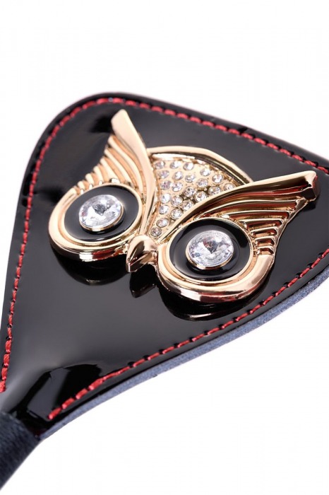 Чёрный стек с совой на кожаном наконечнике - 24 см. - ToyFa - купить с доставкой в Коломне