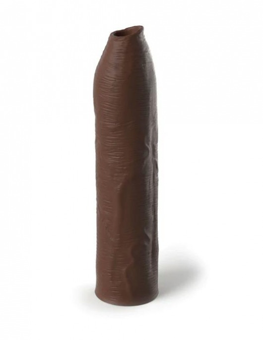 Коричневая насадка-удлинитель Uncut Silicone Penis Enhancer - 17,8 см. - Pipedream - в Коломне купить с доставкой