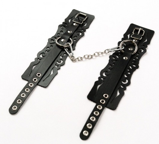 Узорчатые кожаные оковы с регулируемыми ремешками - Crazy Handmade - купить с доставкой в Коломне