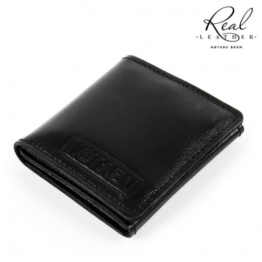 Черный кожаный кондомхолдер Notabu - Notabu - купить с доставкой в Коломне