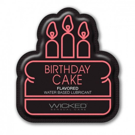 Лубрикант на водной основе со вкусом торта с кремом Wicked Aqua Birthday cake - 3 мл. - Wicked - купить с доставкой в Коломне