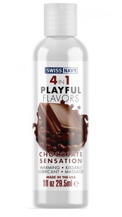 Массажный гель 4-в-1 Chocolate Sensation с ароматом шоколада - 29,5 мл. - Swiss navy - купить с доставкой в Коломне