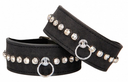 Черные поножи Diamond Studded Ankle Cuffs - Shots Media BV - купить с доставкой в Коломне