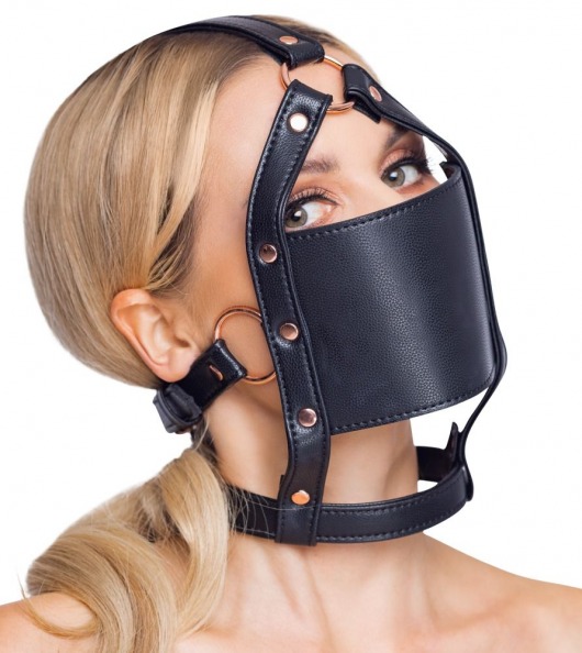 Черный намордник с кляпом-шаром Head Harness With A Gag - Orion - купить с доставкой в Коломне