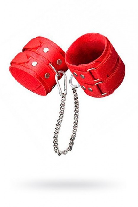 Кожаные красные оковы с цепочкой - Sitabella - купить с доставкой в Коломне