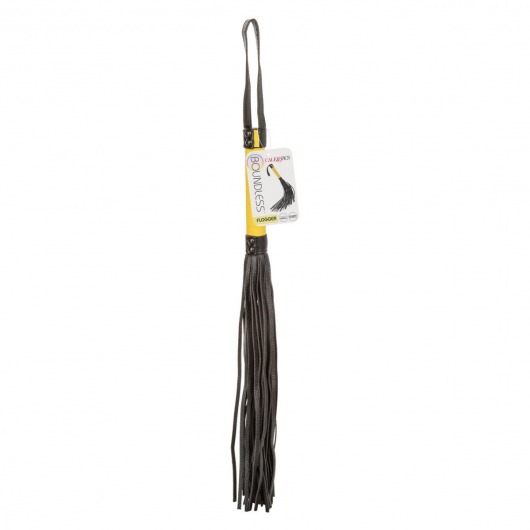 Черная плеть с желтой рукоятью Boundless Flogger - 69,25 см. - California Exotic Novelties - купить с доставкой в Коломне