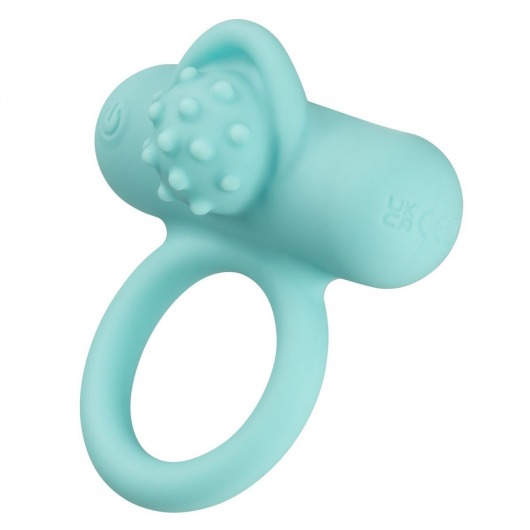 Аквамариновое эрекционное виброкольцо Silicone Rechargeable Nubby Lover’s Delight - California Exotic Novelties - в Коломне купить с доставкой