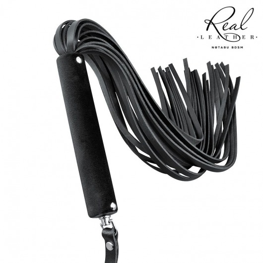 Черная кожаная плеть-флоггер - 84 см. - Notabu - купить с доставкой в Коломне
