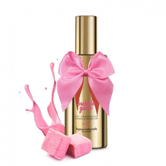 Гель с ароматом жвачки Bubblegum 2-in-1 Scented Silicone Massage And Intimate Gel - 100 мл. - Bijoux Indiscrets - купить с доставкой в Коломне