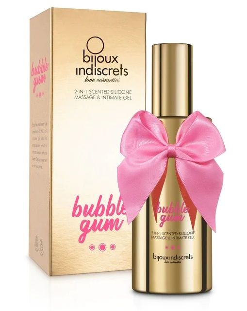 Гель с ароматом жвачки Bubblegum 2-in-1 Scented Silicone Massage And Intimate Gel - 100 мл. - Bijoux Indiscrets - купить с доставкой в Коломне