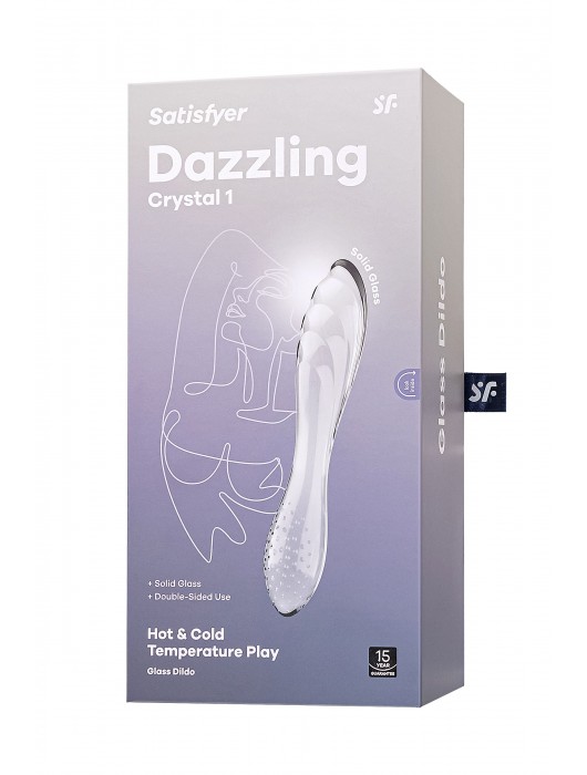 Прозрачный двусторонний стеклянный фаллоимитатор Dazzling Crystal 1 - 18,5 см. - Satisfyer