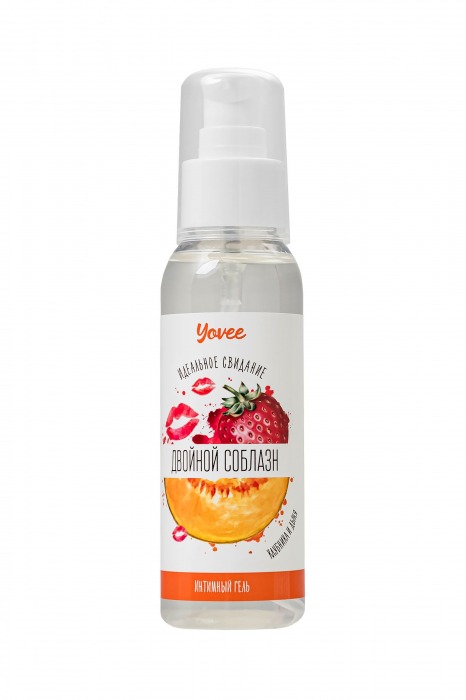 Съедобная гель-смазка Yovee «Двойной соблазн» с Д-пантенолом и вкусом клубники и дыни - 100 мл. - ToyFa - купить с доставкой в Коломне