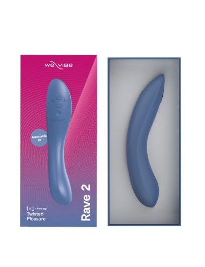 Голубой изогнутый вибромассажер We-Vibe Rave 2 - 21,7 см. - We-vibe