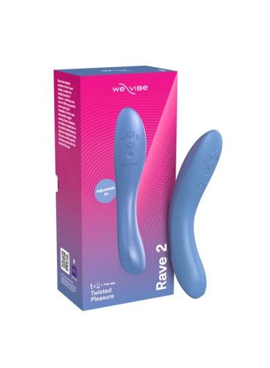 Голубой изогнутый вибромассажер We-Vibe Rave 2 - 21,7 см. - We-vibe