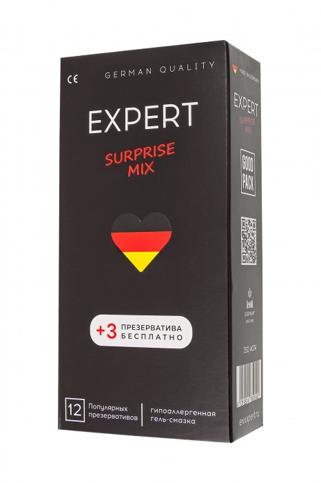 Презервативы EXPERT Surprise Mix - 12 шт.(+3 в подарок) - Expert - купить с доставкой в Коломне