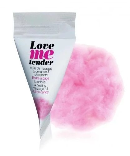 Съедобное согревающее массажное масло Love Me Tender Cotton Candy с ароматом сладкой ваты - 10 мл. - Love to Love - купить с доставкой в Коломне