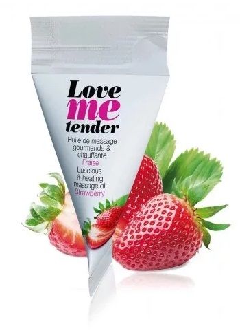 Съедобное согревающее массажное масло Love Me Tender Strawberry с ароматом клубники - 10 мл. - Love to Love - купить с доставкой в Коломне
