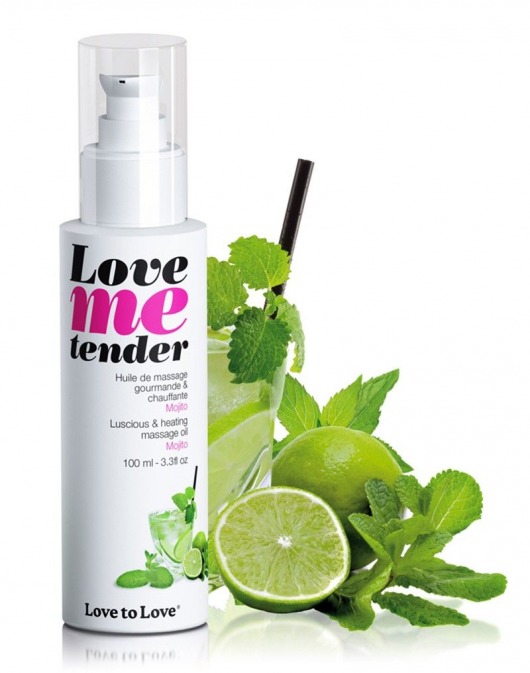 Съедобное согревающее массажное масло Love Me Tender Mojito с ароматом мохито - 100 мл. - Love to Love - купить с доставкой в Коломне