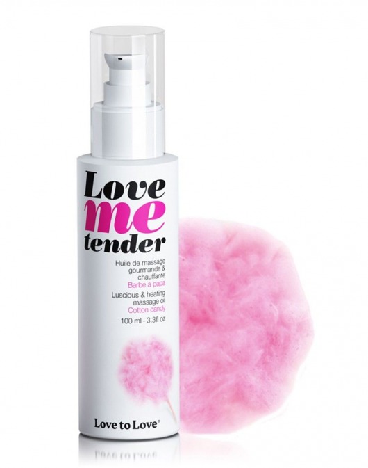 Съедобное согревающее массажное масло Love Me Tender Cotton Candy с ароматом сладкой ваты - 100 мл. - Love to Love - купить с доставкой в Коломне