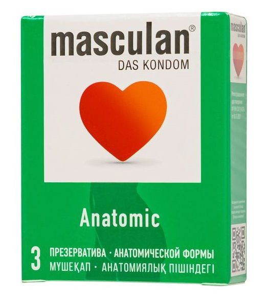 Презервативы анатомической формы Masculan Anatomic - 3 шт. - Masculan - купить с доставкой в Коломне