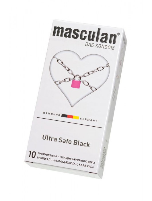Ультрапрочные презервативы Masculan Ultra Safe Black - 10 шт. - Masculan - купить с доставкой в Коломне