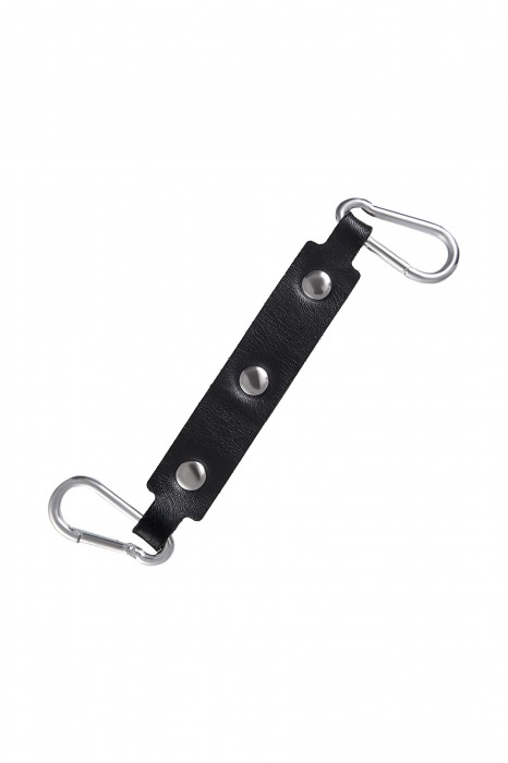 Черные кожаные однослойные оковы с контрастной строчкой - Pecado - купить с доставкой в Коломне