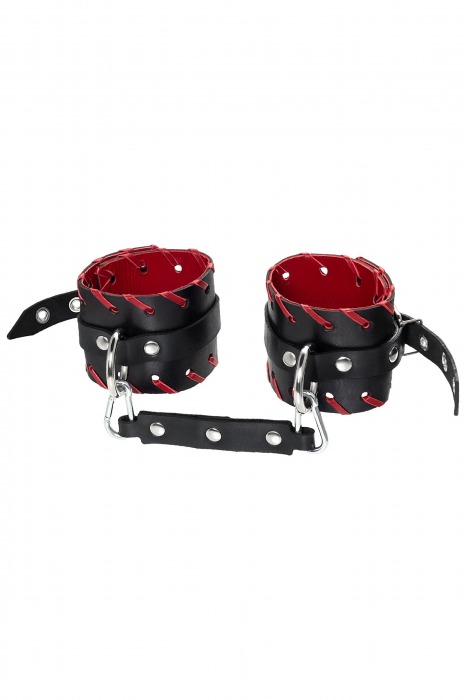 Черно-красные оковы из натуральной кожи - Pecado - купить с доставкой в Коломне