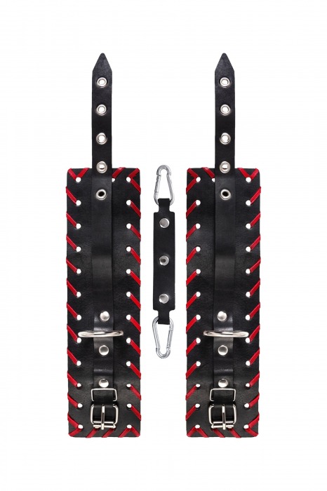 Черно-красные оковы из натуральной кожи - Pecado - купить с доставкой в Коломне
