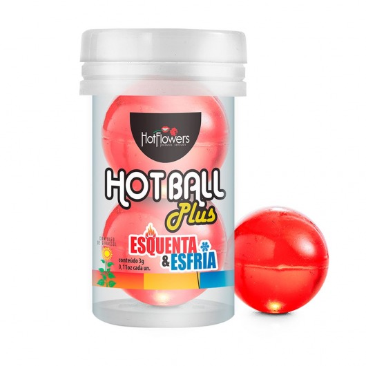 Лубрикант на масляной основе Hot Ball Plus с охлаждающе-разогревающим эффектом (2 шарика по 3 гр.) - HotFlowers - купить с доставкой в Коломне