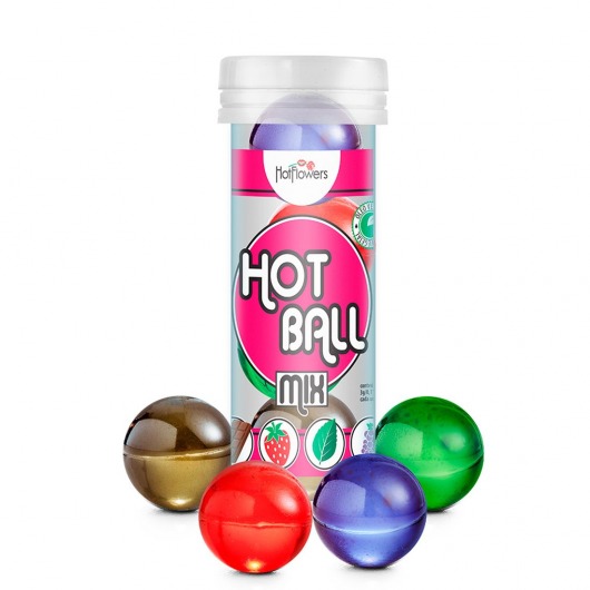 Ароматизированный лубрикант Hot Ball Mix на масляной основе (4 шарика по 3 гр.) - HotFlowers - купить с доставкой в Коломне