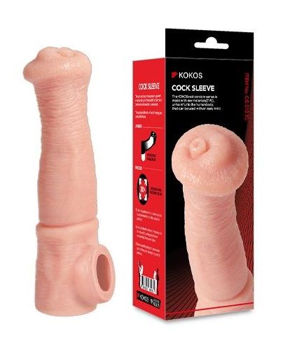 Телесная фантазийная насадка на член Cock Sleeve Size L - KOKOS - в Коломне купить с доставкой