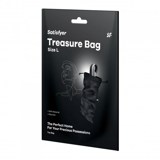 Черный мешочек для хранения игрушек Treasure Bag L - Satisfyer - купить с доставкой в Коломне