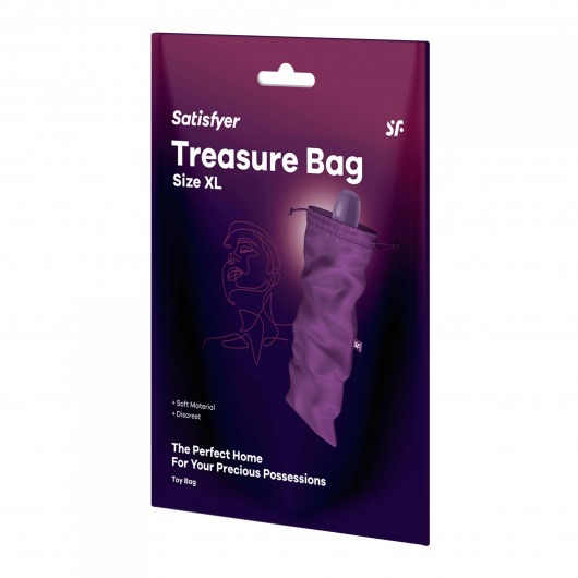 Фиолетовый мешочек для хранения игрушек Treasure Bag XL - Satisfyer - купить с доставкой в Коломне