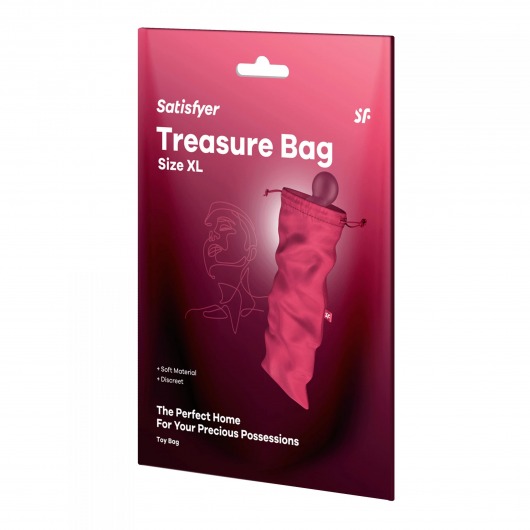 Розовый мешочек для хранения игрушек Treasure Bag XL - Satisfyer - купить с доставкой в Коломне