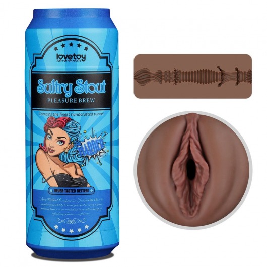 Коричневый мастурбатор-вагина Pleasure Brew Masturbator-Sultry Stout в банке - Lovetoy - в Коломне купить с доставкой