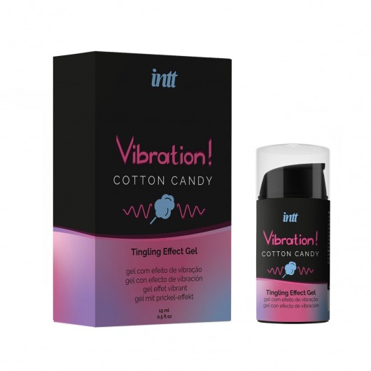 Жидкий вибратор Vibration Cotton Candy с ароматом сахарной ваты - 15 мл. - INTT - купить с доставкой в Коломне