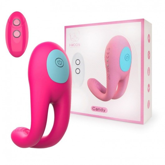 Розовое виброкольцо с пультом ДУ - I-MOON - в Коломне купить с доставкой