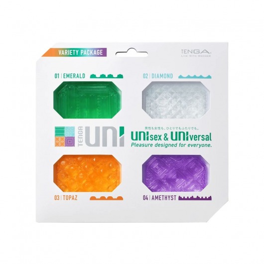 Набор из 4 мастурбаторов-стимуляторов Tenga Uni Variety Pack - Tenga - в Коломне купить с доставкой