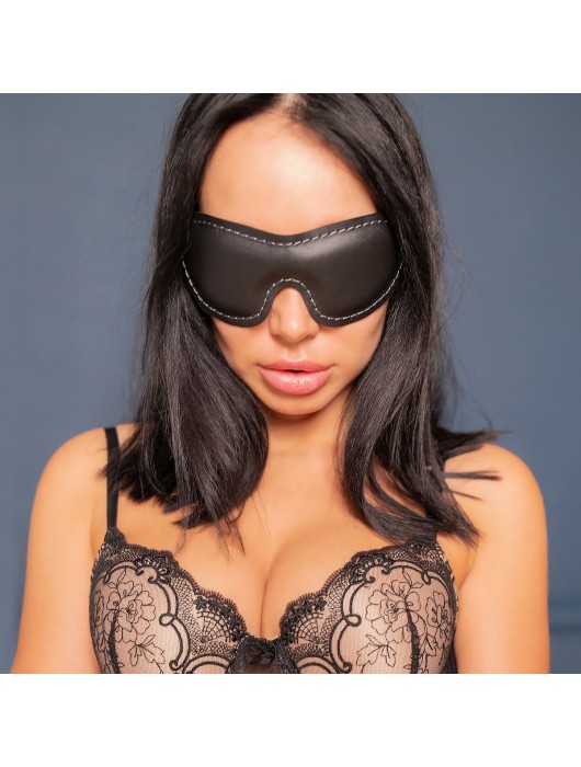 Черная мягкая закрытая маска из натуральной кожи - Crazy Handmade - купить с доставкой в Коломне