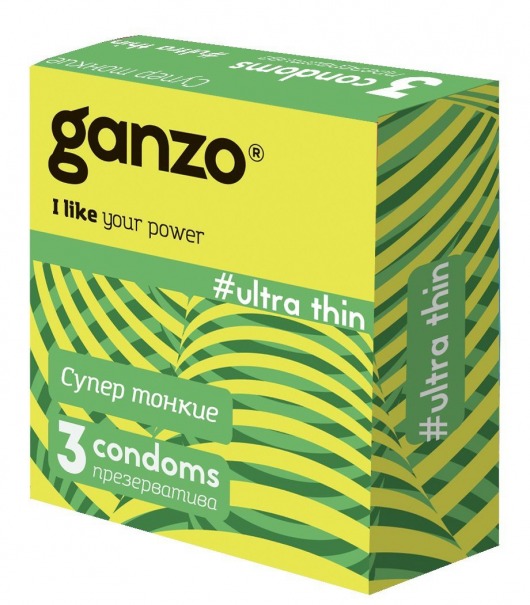 Ультратонкие презервативы Ganzo Ultra thin - 3 шт. - Ganzo - купить с доставкой в Коломне